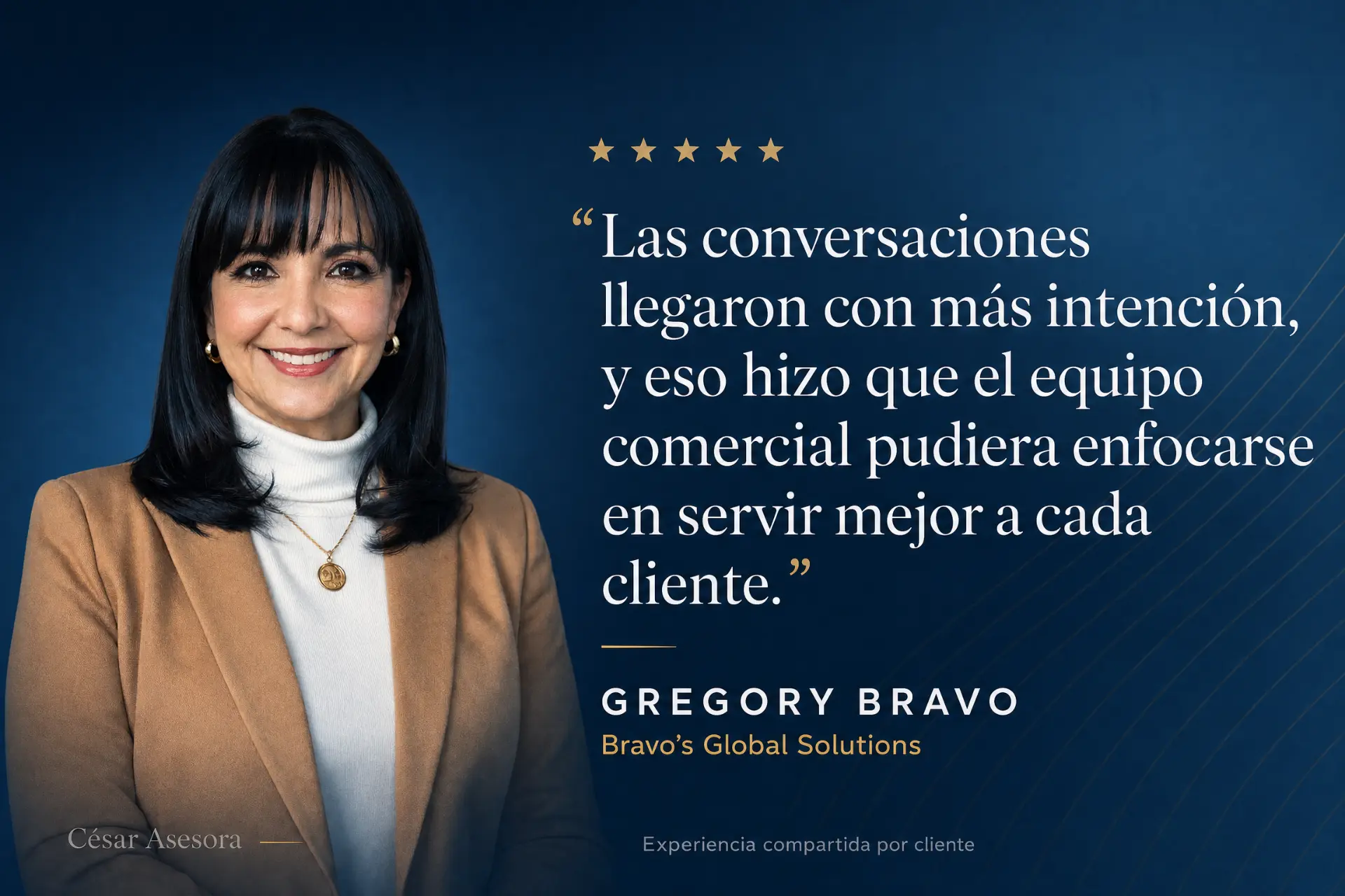 Testimonio de Gregory Bravo, Bravo's Global Solutions